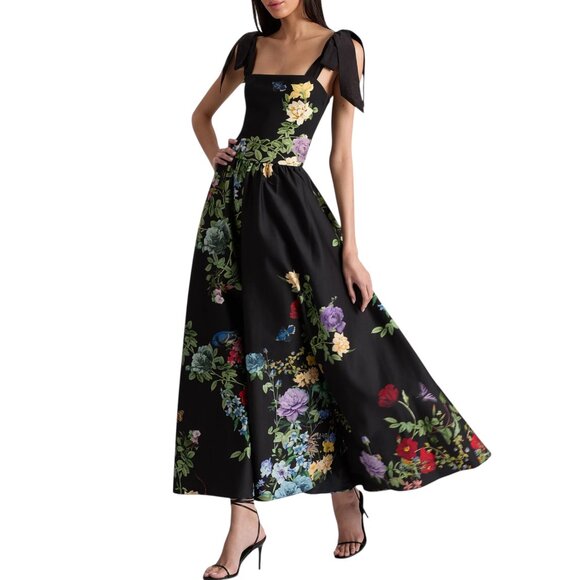 Alice + Olivia Oriana Drop-Waist Midi-Dress Size 4 S/XS NEW - Picture 10 of 15